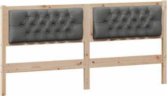 vidaXL Cabecero Otro Negro Y Gris Oscuro 180 Cm Madera Maciza De Pino Vidaxl