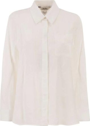 Max Mara Klassiek Button-Down Overhemd - Dames - Blouses & Shirts - Wit - Maat: M Linnen
