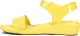 Hush Puppies Womens Brite Jells Quarter Strap Wedge Sandal In Sun Yellow