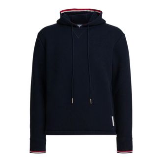 Thom Browne Hoodies & sweatvesten, Heren, Blauw, 2Xl, Katoen, Blauwe Sweatshirt met lintdetails