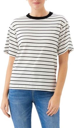 Karen Kane Stripe Cotton Blend T-Shirt in Off White/Black at Nordstrom, Size Small