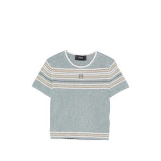 Amiri Logo-embroidered Striped Top