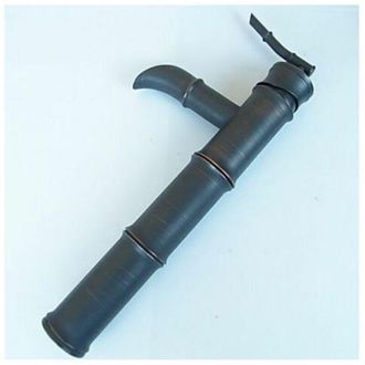 OEM Lavabo Independiente Con Grifo De Bamb&uacute; Y Cobre Envejecido - 3 Secciones Negras, Dise&ntilde;o Elegante Y Robusto Para El Ba&ntilde;o