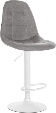 Clp Clp - Taburete De Bar Elmore De Tela Gris Metal Blanco Mate