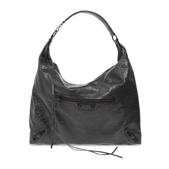 Balenciaga Le City Hobo Bag Large - Dames - Tassen - Grijs - Maat: ONE Size Katoen