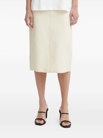 Day Birger Et Mikkelsen topstitch-pocket midi skirt - women - Polyester/Viscose/Rayon - 34 - Neutrals