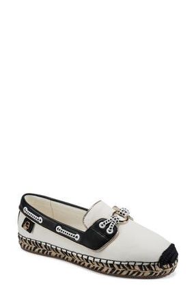 Karl Lagerfeld Miami Espadrille Boat Shoe in Bright White/Black at Nordstrom Rack, Size 8.5