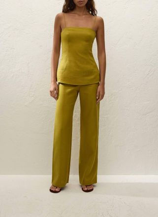 Faithfull The Brand Ilride High-Rise Trouser Pant In Olive