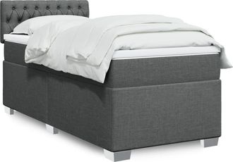 vidaXL Vidaxl - Giroletto A Molle Con Materasso Grigio Scuro 80x200 Cm Tessuto