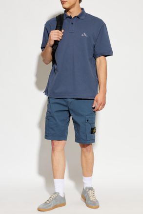 Stone Island Polo With Logo, Mens, Navy Blue