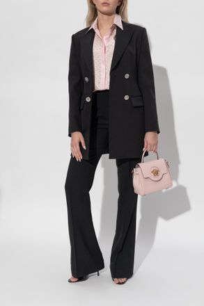 Versace Silk Shirt With Concealed Placket, Womens, Pink