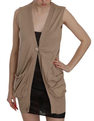 Pink Memories pink MEMORIES 100% Cotton Sleeveless Cardigan Top Womens Vest