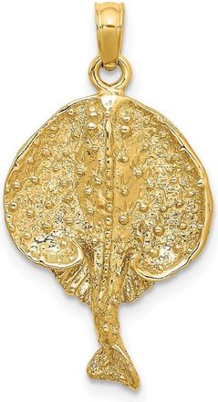 Diamond2Deal 14k Yellow Gold Textured Round Stingray Charm