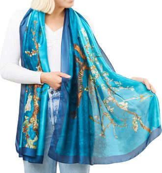 My Posh Shop Van Gogh Silk Almond Blossom Scarf