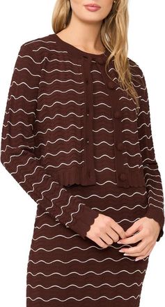 Ted Baker Sherry Ripple Scallop Cardigan in Fireplace at Nordstrom, Size X-Large