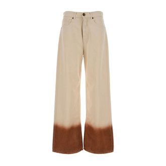 Alanui Wide Jeans, female, Multicolor, Size: W27 Two-tone Denim Wide-leg Jeans