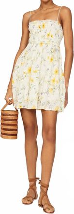 Kivari Womens Adaline Strappy Elastic Mini Dress In Yellow Floral