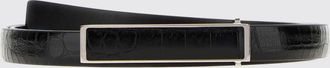 Tom Ford Reversible Croc-Effect Leather Belt with Logo Plaque
