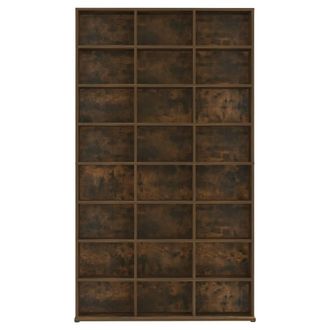 Berkfield Home Suitable CD Cabinet Smoked Oak 102x23x177.5 cm Engineered Wood in Brown