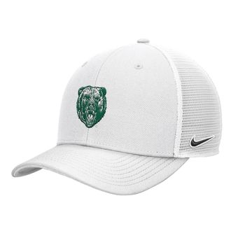 Nike Baylor Throwback Rise Nike Mens College Trucker Adjustable Hat in White | C11756C069BYLU-WHT