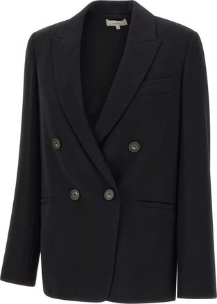 Vince Jassen, Dames, Zwart, S, Crepe Double-Breasted Blazer
