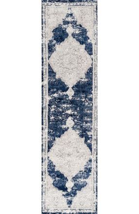 Jonathan Y Designs Alhambra Ornate Medallion Modern Area Rug in Ivory/navy at Nordstrom, Size 3Ft 0In X 5Ft 0In