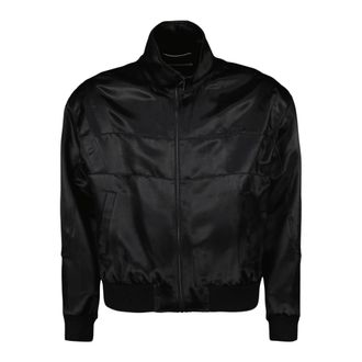 Saint Laurent Jassen, Heren, Zwart, L, Satijn, Satijnen Teddy Bomber