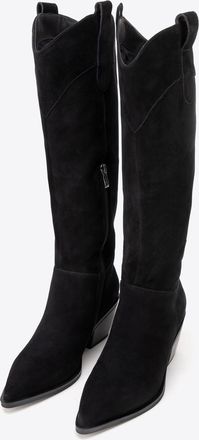 Wittchen Dames Zwarte Su&egrave;de Cowboylaarzen