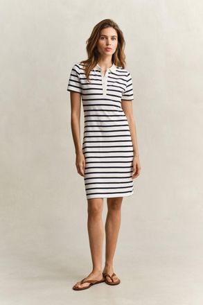 GANT Women Striped Piqu&eacute; Polo Dress (XL) EGGSHELL