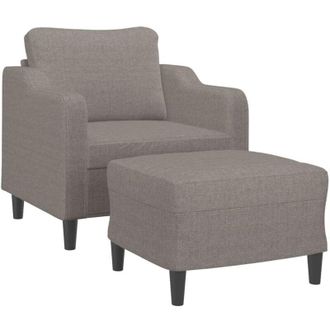 vidaXL Vidaxl - Sill&oacute;n Con Taburete Tela Gris Taupe 60 Cm