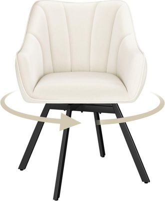 Yaheetech Yaheetech Silla De Comedor De Terciopelo Con Reposabrazos Respaldo Sill&oacute;n Auxiliar Moderno Con Asiento Giratorio Para Cocina Sal&oacute;n, Gris Oscuro