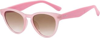 Generic Trendy Round Mens And Womens Outdoor UV400 Vacation Commuter Party Sunglasses(Pink)