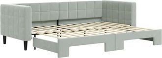 vidaXL Sofá cama nido terciopelo gris claro 80x200 cm Vidaxl