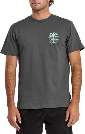 Quiksilver Uno Palm Cotton Graphic T-Shirt in Iron Gate at Nordstrom, Size Xx-Large