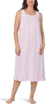 Eileen West Womens Short Sleeveless Nightgown Womens Jumpsuit & Rompers One Piece Pink Ground Scroll Floral : XS, Cotton