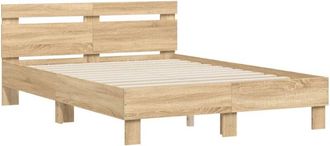 vidaXL Vidaxl - Cama con cabecero madera de ingeniería roble Sonoma 135x190 cm