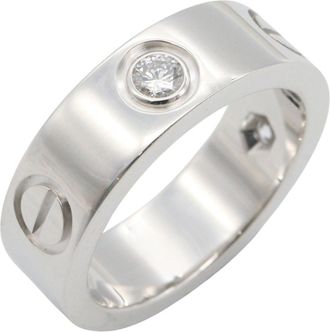 Cartier Silver Clear White Gold (18K) Band Ring (Pre-Owned)