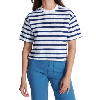 ASKK NY Classic Tee In Thin Navy Stripe