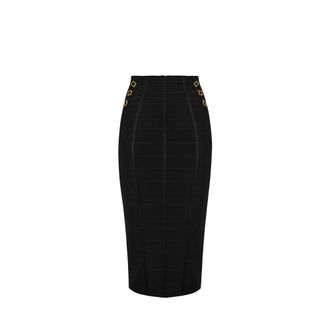 Elisabetta Franchi Pencil Skirts, female, Black, Size: S 3D Knit Skirt