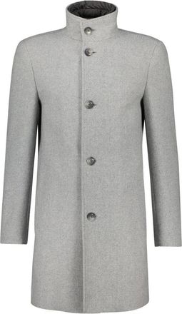HUGO BOSS Single-Breasted Coat - Heren - Mantels - Grijs - Maat: S