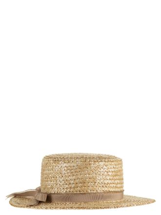 Fabiana Filippi Raffia Straw Hat With Grosgrain Ribbon