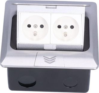 OEM Caja De Suelo De Aleaci&oacute;n De Aluminio, Toma De Corriente De Escritorio Montada En El Suelo, Toma De Corriente Impermeable, De 2 V&iacute;as, 250 V J28