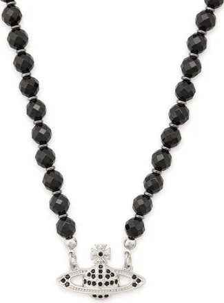Vivienne Westwood Messaline Beaded orb Choker Necklace - Black - One Size