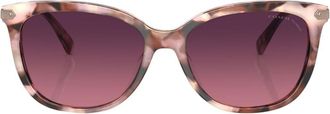 Coach tortoiseshell-effect sunglasses - women - Acetate - 57 - Pink