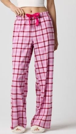Florence By Mills Cozy Flannel Sleep Pants in Mauve Mist Plaid at Nordstrom Rack, Size X-Large