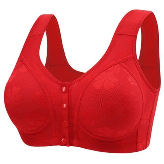Generic Womens Bras,Front Fastening Bras for Women UK No Underwire Full Coverage Seniors Bra Wireless Push Up Plus Size Everyday Bralettes Button Down Breatha