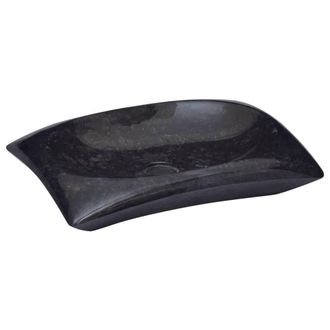 Berkfield Home Sink Black 50x35x10 cm Marble | Size: 50 x 35 x 10 cm