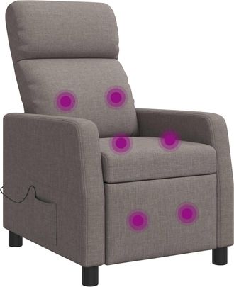 vidaXL Silla De Masajes Reclinable Topo Tela Vidaxl