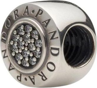 Pandora Beauty Silver Pave Circ Logo - Dames - Armbanden - Grijs - ONE Size - Accessoires