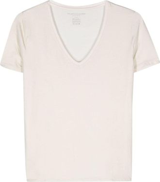 Majestic Filatures metallic-threading T-shirt - women - Viscose/Spandex/Elastane - III - Neutrals